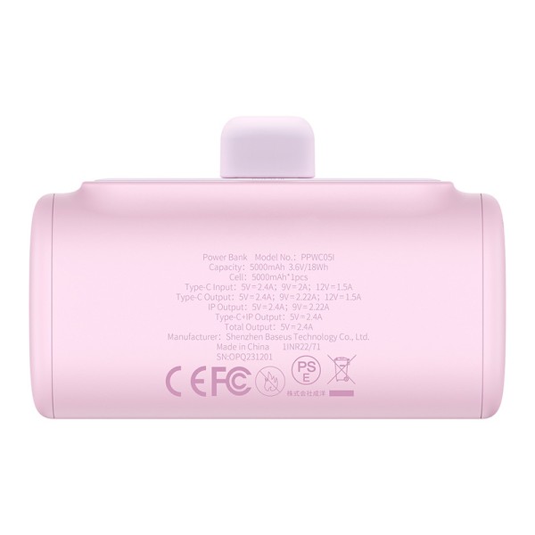 Baseus Compact | Mały Power Bank 5000mAh z szybkim ładowaniem 20W PD USB-C Lightning