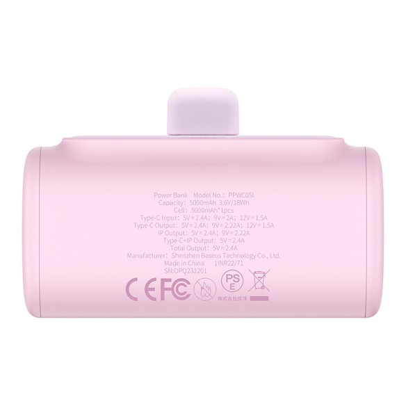 Baseus Compact | Mały Power Bank 5000mAh z szybkim ładowaniem 20W PD USB-C Lightning