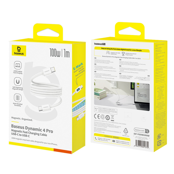 Baseus Dynamic 4 Pro | Kabel magnetyczny USB-C do USB-C 100W PD QC