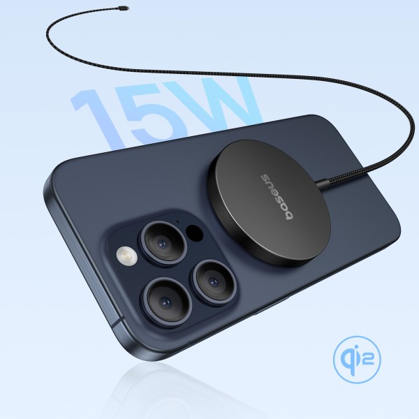 Baseus Simple Mini4 Air Magnetic Wireless Charger Qi2 15W Cluster Black