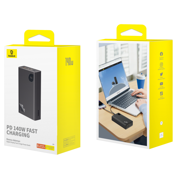 Baseus Adaman Digital Display | Power Bank 22800mAh 140W 2x USB-C, 1x USB-A