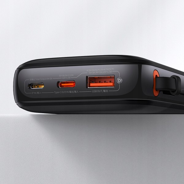 Baseus Qpow Pro Szybki Power Bank 10000mAh 22.5W  Type-C Edition Black