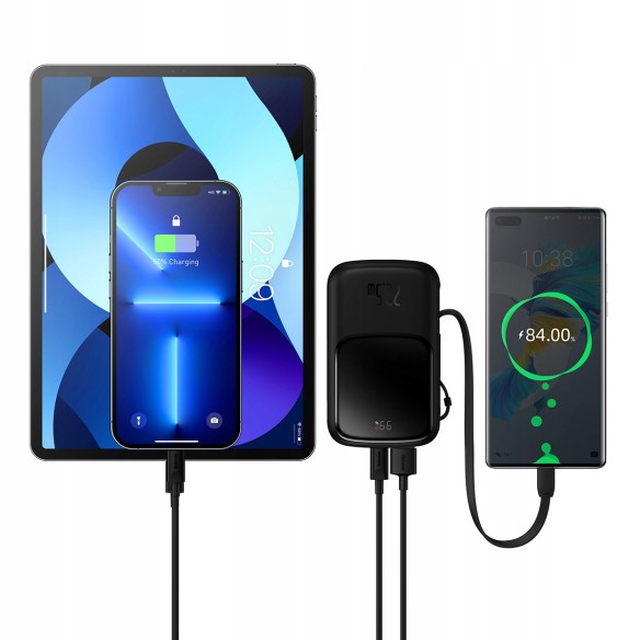 Baseus Qpow Pro Szybki Power Bank 10000mAh 22.5W  Type-C Edition Black