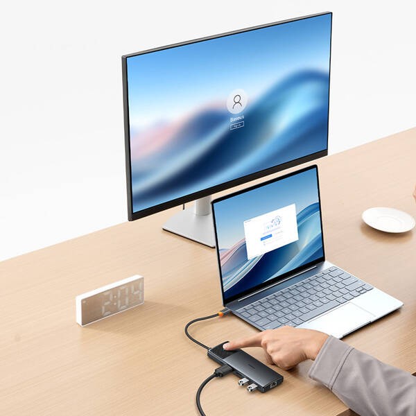 Baseus Metal Gleam II 10w1 | Adapter HUB 10w1 USB-C do 2x HDMI, RJ45, USB-C3.2, USB-A3.2, 2x USB-A2.0, SD/TF, Typ-C 100W