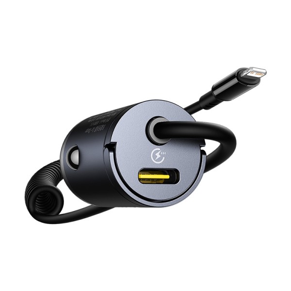 Baseus Tiny Star Mini Ładowarka Samochodowa (C+L Cable Included) 30W Cosmic Black
