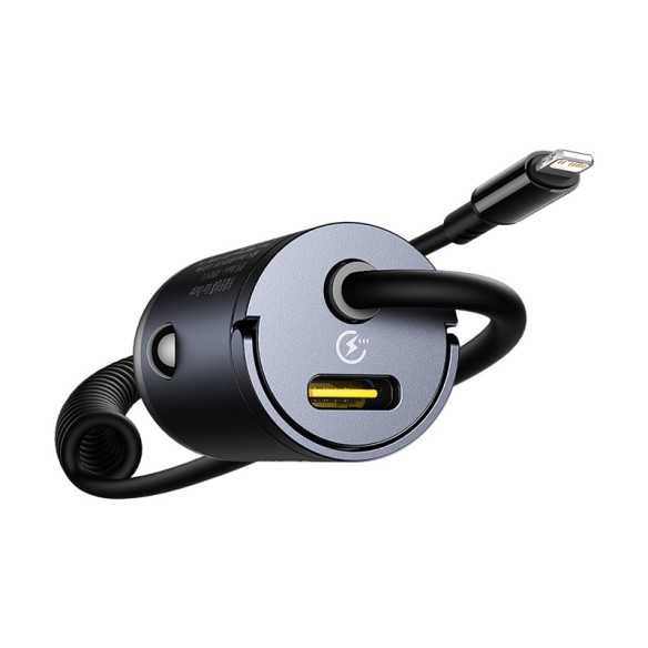 Baseus Tiny Star Mini Ładowarka Samochodowa (C+L Cable Included) 30W Cosmic Black