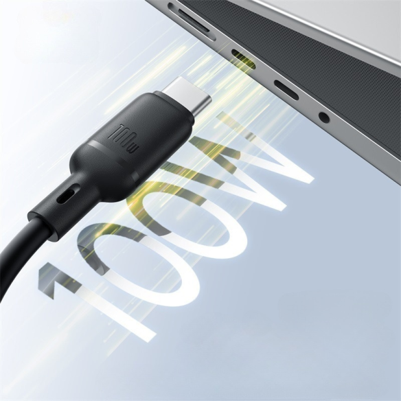 OS-Baseus Silky One-for-Three Kabel 3w1 USB-C to M+L+C 100W 1.5m Cosmic Black