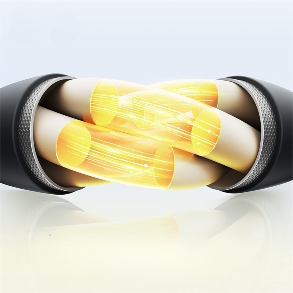 OS-Baseus Silky One-for-Three Kabel 3w1 USB-C to M+L+C 100W 1.5m Cosmic Black