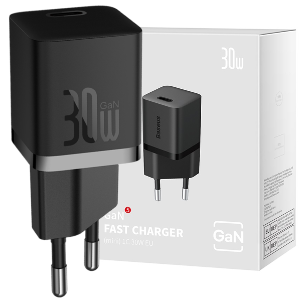 Baseus GaN5 Szybka Mini Ładowarka 1C 30W