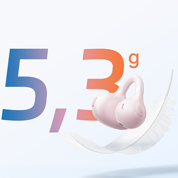 Baseus Bass BC1 Open-Ear True Słuchawi Bezprzewodowe (Clip-on Type) Baby Pink