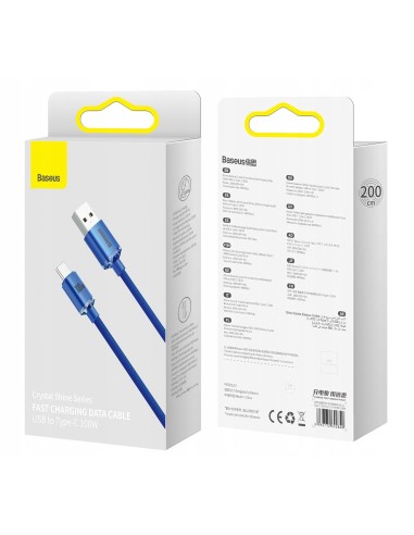 Baseus Crystal Shine | Kabel USB Type-C 100W 66W 6A do Huawei Honor 50 Pro 2m