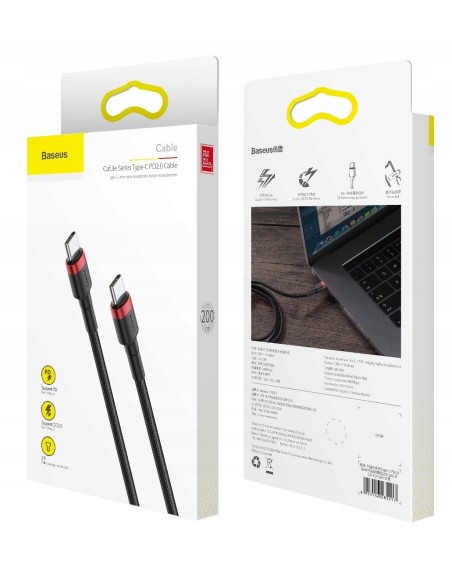 Baseus Cafule 60W | Kabel USB-C Type-C Power Delivery Quick Charge 3.0 60W 2m