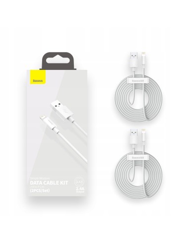 Baseus Simple Wisdom | Zestaw 2 kabli USB - Lightning do Apple iPhone 2.4A 1.5m