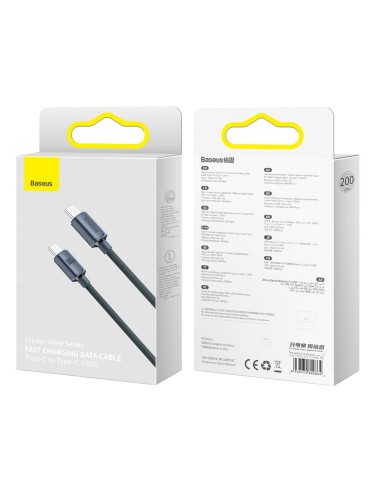 Baseus Crystal Shine | Kabel USB-C Type-C 100W Power Delivery Quick Charge 2m