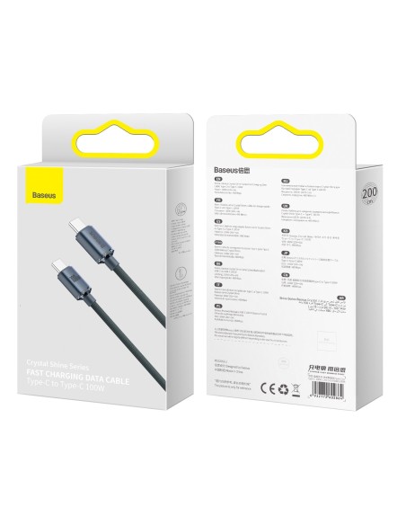 Baseus Crystal Shine | Kabel USB-C Type-C 100W Power Delivery Quick Charge 2m