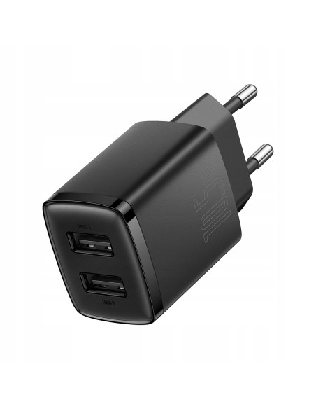 Baseus Compact | Ładowarka sieciowa zasilacz 2x USB-A 10.5W 2A
