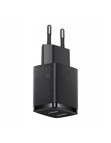 Baseus Compact | Ładowarka sieciowa zasilacz 2x USB-A 10.5W 2A