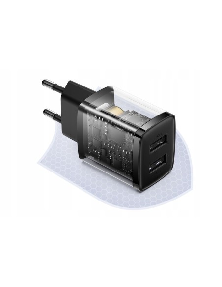 Baseus Compact | Ładowarka sieciowa zasilacz 2x USB-A 10.5W 2A
