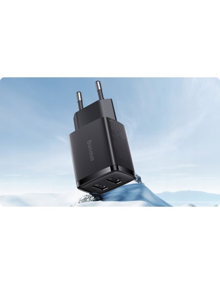 Baseus Compact | Ładowarka sieciowa zasilacz 2x USB-A 10.5W 2A