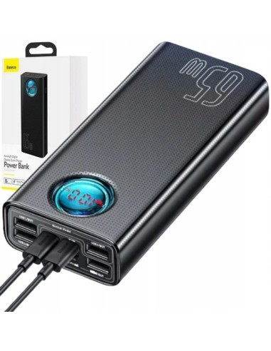 Baseus Ambilight 65W | Power Bank 30000mAh 4x USB + USB-C Power Delivery Quick Charge 3.0 Huawei SCP FCP 5A Overseas Edition