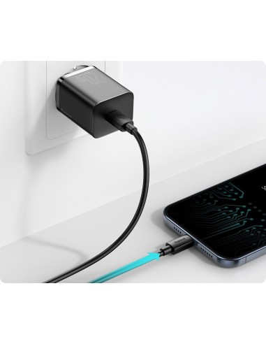 Baseus Super Si | Ładowarka sieciowa USB-C PD 20W + kabel Lightning 1m do iPhone 