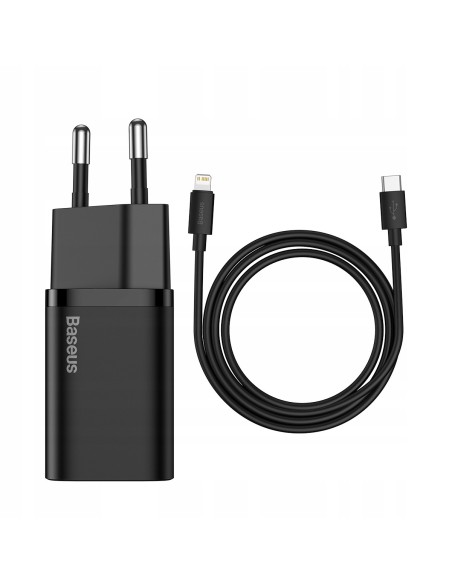 Baseus Super Si | Ładowarka sieciowa USB-C PD 20W + kabel Lightning 1m do iPhone 