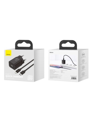 Baseus Super Si | Ładowarka sieciowa USB-C PD 20W + kabel Lightning 1m do iPhone 
