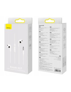 Baseus H17 | Słuchawki douszne Jack 3.5mm z mikrofonem i pilotem