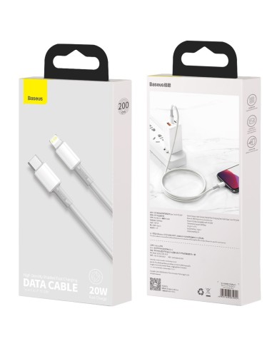 Baseus High Density | Kabel USB-C Lightning do iPhone Power Delivery 20W 18W 2m