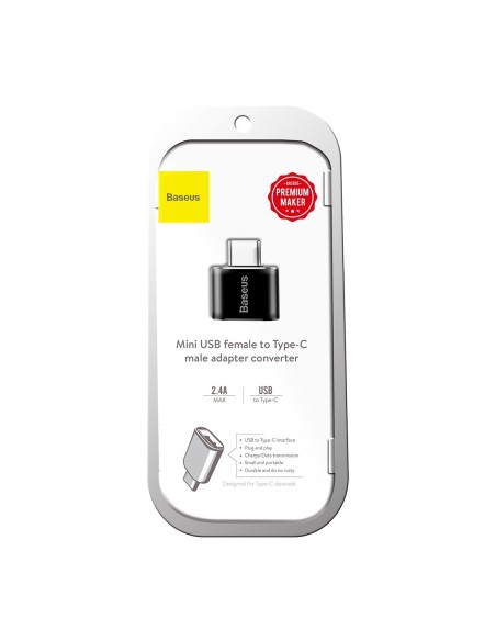 Baseus Mini USB | Adapter przejściówka OTG USB-A / USB-C 2,4A