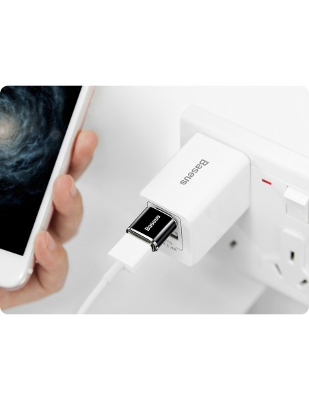 Baseus Mini USB | Adapter przejściówka OTG USB-A / USB-C 2,4A