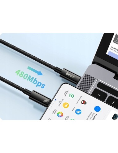Baseus Tungsten Gold | Kabel Type-C USB-C 240W Power Delivery Samsung AFC Huawei SCP Quick Charge 3m