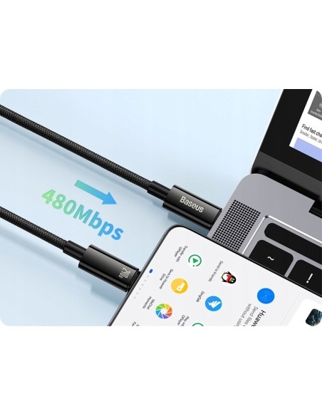Baseus Tungsten Gold | Kabel Type-C USB-C 240W Power Delivery Samsung AFC Huawei SCP Quick Charge 3m