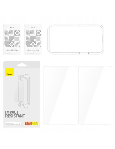 Baseus Crystal P6001205K201-01 | Szkło hartowane ochronne pełne do Nintendo Switch OLED 2021 2szt.