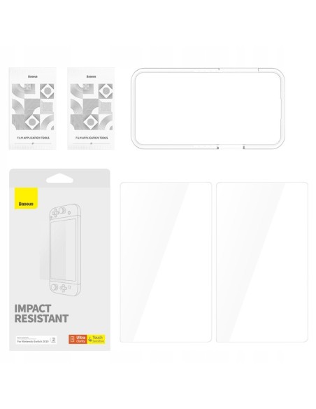 Baseus Crystal P6001205K201-01 | Szkło hartowane ochronne pełne do Nintendo Switch OLED 2021 2szt.