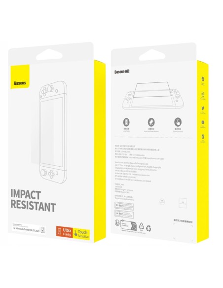 Baseus Crystal P6001205K201-01 | Szkło hartowane ochronne pełne do Nintendo Switch OLED 2021 2szt.
