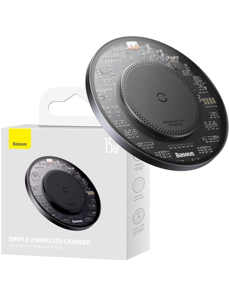 Baseus Simple 2 | Szybka ładowarka indukcyjna bezprzewodowa Qi 15W