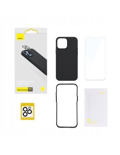 Baseus Liquid Silica Gel Phone Case Set for iP 13 Pro Max | Etui ze szkłem hartowanym do ekranu i aparatu do iPhone 13 Pro Max