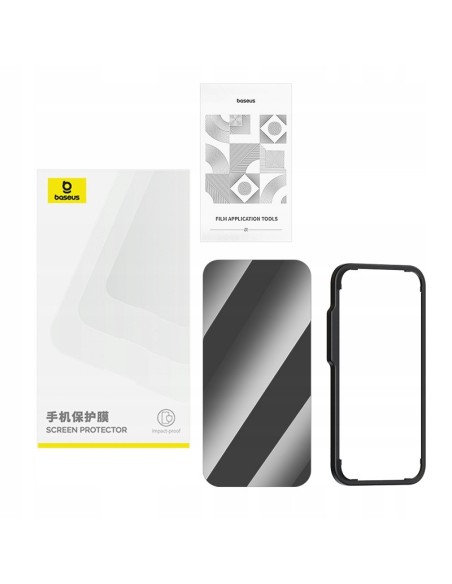 Baseus Superior Series | Szkło ochronne, hartowane prywatyzujące do iPhone 15 Plus, z aplikatorem