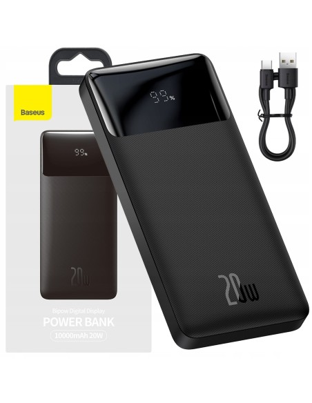 Baseus Bipow Digital Display | Power Bank 10000mAh 20W Power Delivery Quick Charge Overseas Edition