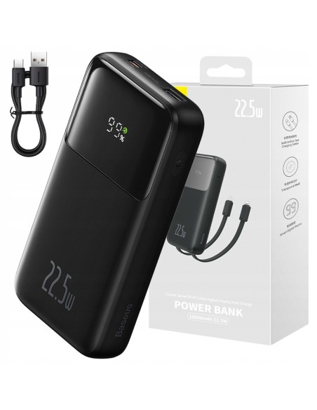 Baseus Comet Series | Power Bank z wbudowanymi kablami USB-C Lightning 10000mAh 22.5W PD QC