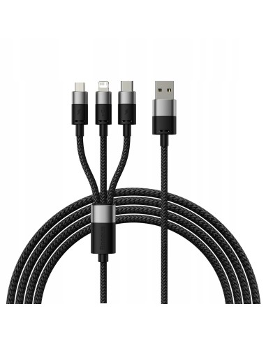 Baseus StarSpeed 1-for-3 | Kabel 3w1 USB - Micro Lightning USB-C 1.2m 3.5A