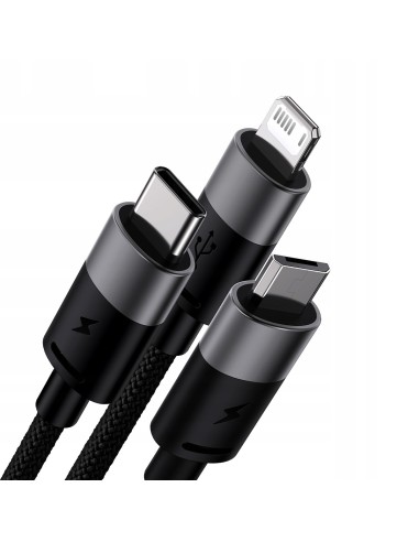 Baseus StarSpeed 1-for-3 | Kabel 3w1 USB - Micro Lightning USB-C 1.2m 3.5A