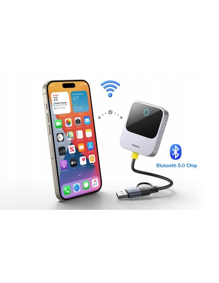 Baseus SafeJourney | Adapter bezprzewodowy do Apple AudioCar do iPhone, Bluetooth WiFi