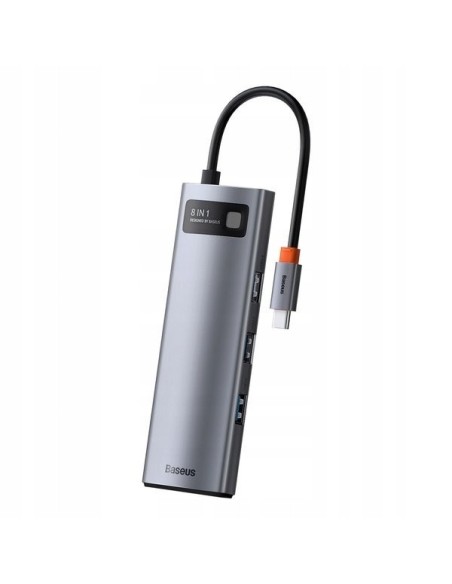 Baseus Metal Gleam Series 8-in-1 | Adapter HUB USB-C - HDMI 4K 3x USB3.0 USB-C RJ45 SD TF PD 100W