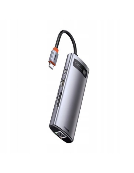 Baseus Metal Gleam Series 8-in-1 | Adapter HUB USB-C - HDMI 4K 3x USB3.0 USB-C RJ45 SD TF PD 100W