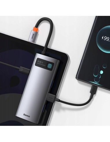 Baseus Metal Gleam Series 6-in-1 | Adapter HUB USB-C - HDMI 4K 3x USB3.0 USB-C RJ45 PD 100W