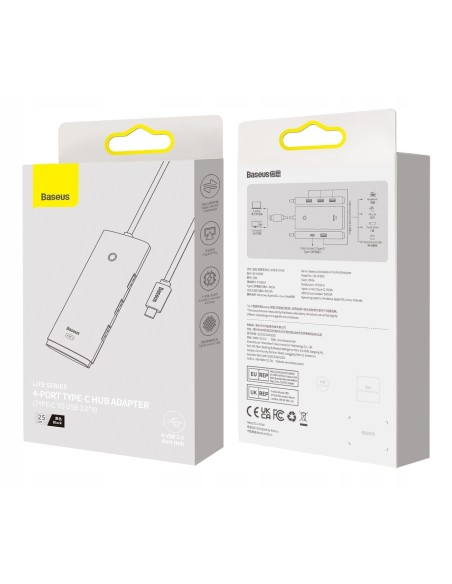 Baseus Lite Series 4-Port | HUB adapter rozdzielacz USB-C - USB 3.0 *4 25cm