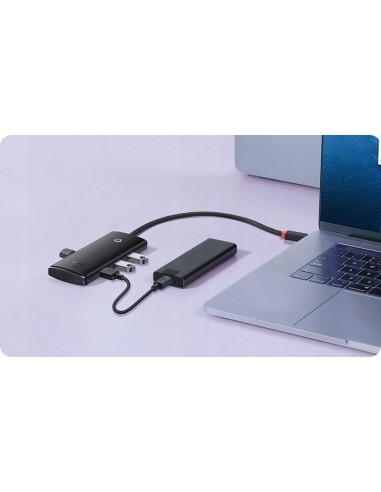 Baseus Lite Series 4-Port | HUB adapter rozdzielacz USB-C - USB 3.0 *4 25cm