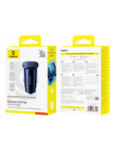 Baseus GoTrip | Ładowarka samochodowa USB-C USB typC 30W PD QC